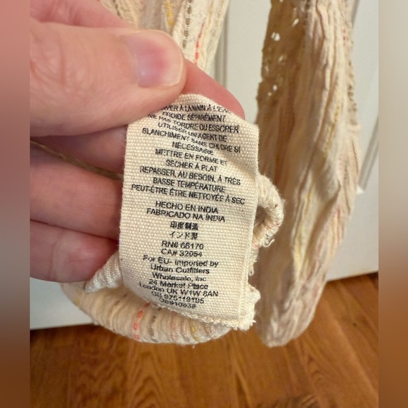 Free People Womens Cotton Crochet Floating Memories Stripes Top Sz XS - Picture 7 of 9